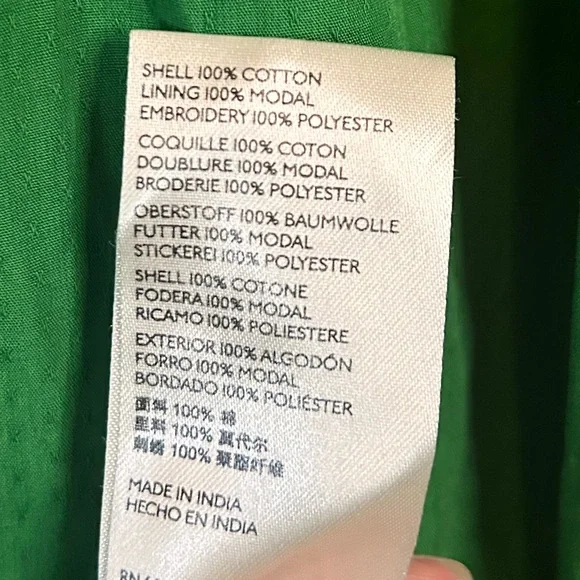 Anthropologie Embroidered Floral Green Strapless Ruffled Maxi Dress Size Medium - Picture 8 of 11